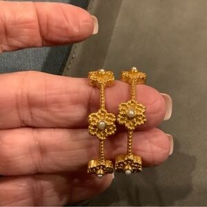 Julie Vos Daisy Pearl Hoop Earrings